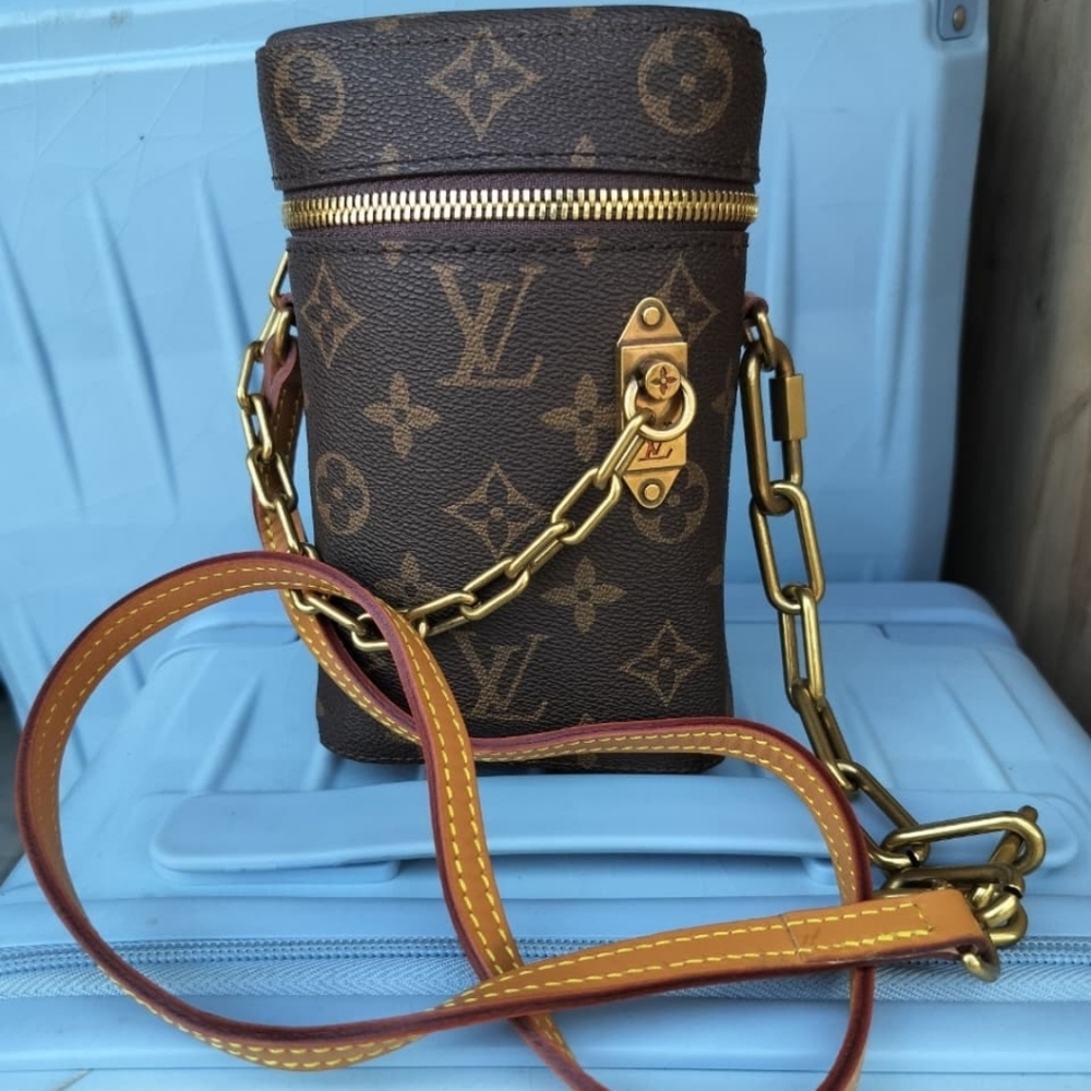 Louis Vuitton Brown Monogram Crossbody with Gold Accents